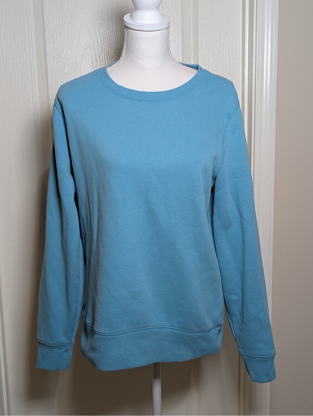Tek Gear Aqua Blue Women's Long Sleeve Sweatshirt Fleece Lined Medium